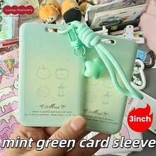 Mint Green Apple Card Holder Keychain ID Badge Protector Lanyard For Subway, Bus, Campus Card, Access Card, Meal Card, Suitable For Students, Office Workers, Fans, Campus Commute, Daily Travel, Anti-Loss Protection, Backpack Charm, Anime Goods Matching, Convention Carrying, Birthday Gift, Holiday Present, Back To School Stock, Cute Style Accessory, Portable Pendant, Dorm Entry, Office Clock-In, Home Daily Use, Commemorative Item, Best Friend Gift, Photo Prop, Festival Good, ID Storage, Card Holder, Travel Companion, Gift Matching - A - View 1