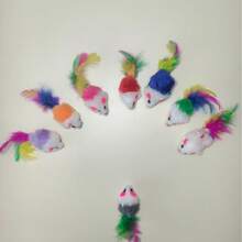 5/10/15/20pcs Plush Mouse Cat Toys, Helps Dental Health, Interactive Indoor Play And Teeth Cleaning, Random Colors, Small Mouse Without Cage - Multiple Styles - View 9