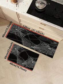 1/2pcs Halloween Doormat, Spider Web Pattern Design, Vintage Diatomaceous Earth Mat, Super Absorbent, Non-Slip, Perfect For Bathroom, Kitchen And Dining Room, Quick Drying, Ideal Home Decor And Bathroom Mat Gift - Multicolor - View 16