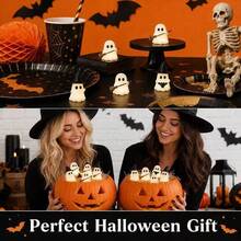 3/1pc Halloween Glow-In-The-Dark Ghost Figurine Creative Desktop Mini Decoration, Glowing Ghost Doll For Micro Landscape, Suitable For Desktop, Room, Dollhouse And Other Desktop Decor Accessories, Halloween Gift (No Battery, Random Style And Color) - Multicolor - View 7