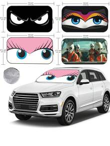 Funny Car Windshield Sun Shade, Cute Driving Animal Design, Heat Insulation Board, Front Window Car Sunshade, Windshield Blocker, UV Protection, Sedan Truck SUV Accessory, 59.06 In X 27.5 In - A - View 1