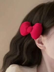3pcs Women's Bow Hair Clips, Cute 3D Padded Bow Hair Clips, Sweet Girl Side Hair Accessories, Suitable For Daily Styling And Photo Shooting - Multicolor - View 5