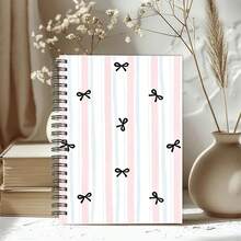 5pcs A5 Bow Theme Spiral Bound Notebooks, Suitable For Daily Office Use, With Easy-Tear Bow Cover, Applicable For Any Holiday, Women's Stationery, Back To School, School Supplies - 5PCS - View 12