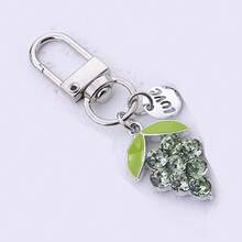 1pc Women's Niche High-End Fruit Grape Rhinestone Keychain, Fresh Artistic Backpack Pendant, Exquisite Bag Charm - Multicolor - View 11