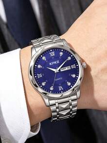 Casual Business Men's Watch Stainless Steel Material, Dual Calendar Date Display, Couple Watch - Multicolor - View 5