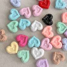 20pcs Multicolor Twisted Heart Acrylic Through‑Hole Loose Beads For DIY Bracelets, Phone Charms, Keychains Handmade Craft Supplies - Multicolor - View 10