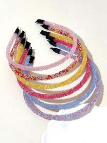 6Pcs Colorful Rhinestone Thin Headbands, Sparkly Crystal Hair Hoop For Women Daily Party Hair Accessories - Multicolor - View 2