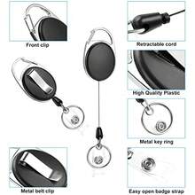 1pc High-Quality Retractable Badge Holder, 360° Rotating, With Belt/Carabiner, Built-In Nylon Cord, Key Ring, Snap Button And PVC Lanyard - Perfect For Organizing Multiple IDs, Cards, Tickets And Cash. Car Accessory, Cute Gothic Y2K Halloween Accessory, Teacher's Day Gift. - Multicolor - View 13
