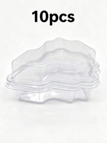 10pcs/5pcs/1pc Reusable Transparent Christmas Tree Gift Boxes, Suitable For Holiday Desserts, Party DIY Decorations And Party Gift Containers, Christmas Gifts, Gift Filling Packaging Boxes - Multicolor - View 10