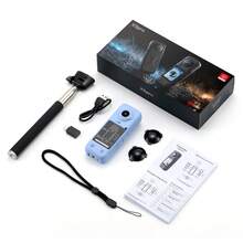Kamera Aksi Panorama 4K Ultra HD, Sudut Pandang Lebar 200°, Lensa Ganda Depan dan Belakang yang Dapat Diganti, Layar 2.0 Inci, Baterai 1500mAh dengan Perekaman 4 Jam, Dapat Digunakan Sebagai Webcam PC. Set Lengkap Termasuk Kartu Memori 32GB, Ringkas dan Tahan Lama - View 12