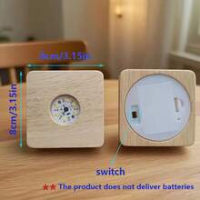 8CM Square 3AAA Battery Powered Wooden Night Light, LED Display Lamp, Decorative Base Light. Suitable For Crystal, Glass, Resin, Acrylic Display Statue Decoration, DIY Decoration - Square - View 7