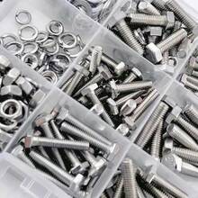 240pcs Premium Steel Hex Bolt & Nut Set - Durable, Corrosion-Resistant With M4 & M5 Sizes, Full Thread & Washers, Fit For Mechanical Applications - Silvery - View 7
