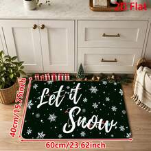 1/2/3pcs Christmas Theme Kitchen Rug, Flannel Kitchen Mat, Soft Comfortable Absorbent Non-Slip Machine Washable With Non-Slip Backing, Suitable For Multiple Scenes: Entrance, Living Room, Bedroom, Kitchen, Dining Room, Bathroom, Laundry Room, Hallway, Christmas Holiday Home Decor Multi-Functional Floor Mat - Multicolor - View 14