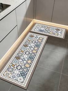 1pc Colorful Mixed Pattern Kitchen Mat, 3.5mm Soft Rubber Material, Absorbent And Easy To Clean, Suitable For Hallway, Bathroom, Living Room, Outdoor Door Mat And Toilet, All-Season Use, Suitable For Various Holidays - Multicolor - View 9