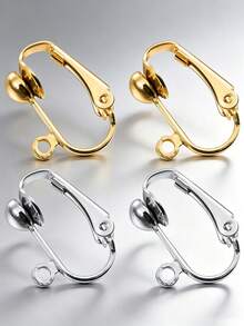 4/20/40pcs Clip Earrings, Copper With Easy-Open Rings, DIY Jewelry Making Set, Gold And Silver Colors Available, Suitable For Women - Clip-on Earrings - View 2