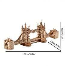 Mainan Puzzle Kayu 3D Jembatan London, 305 keping, Dekorasi Kreatif DIY, Cocok untuk Usia 14+ Tahun, Hadiah Natal/Ulang Tahun - MultiWarna - View 3