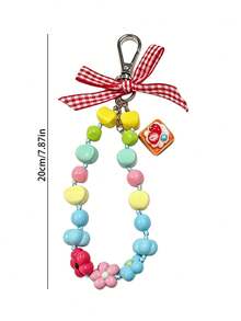 1 buah Gantungan Kunci Lanyard Ponsel Motif Kue, Pita Manis, dan Hati, Aksesori Tas - MultiWarna - View 4