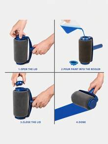 Multi-Function Roller Brush Set (1 Set) - Includes Roller Brush And 3-Section Extension Pole; High-Density Roller Brush Cover Ensures Even Application. Suitable For Latex Paint And Wall Paint, Easy To Operate. Perfect For Wall Repair And Living Room Painting. - Multiple Styles and Colors - View 4