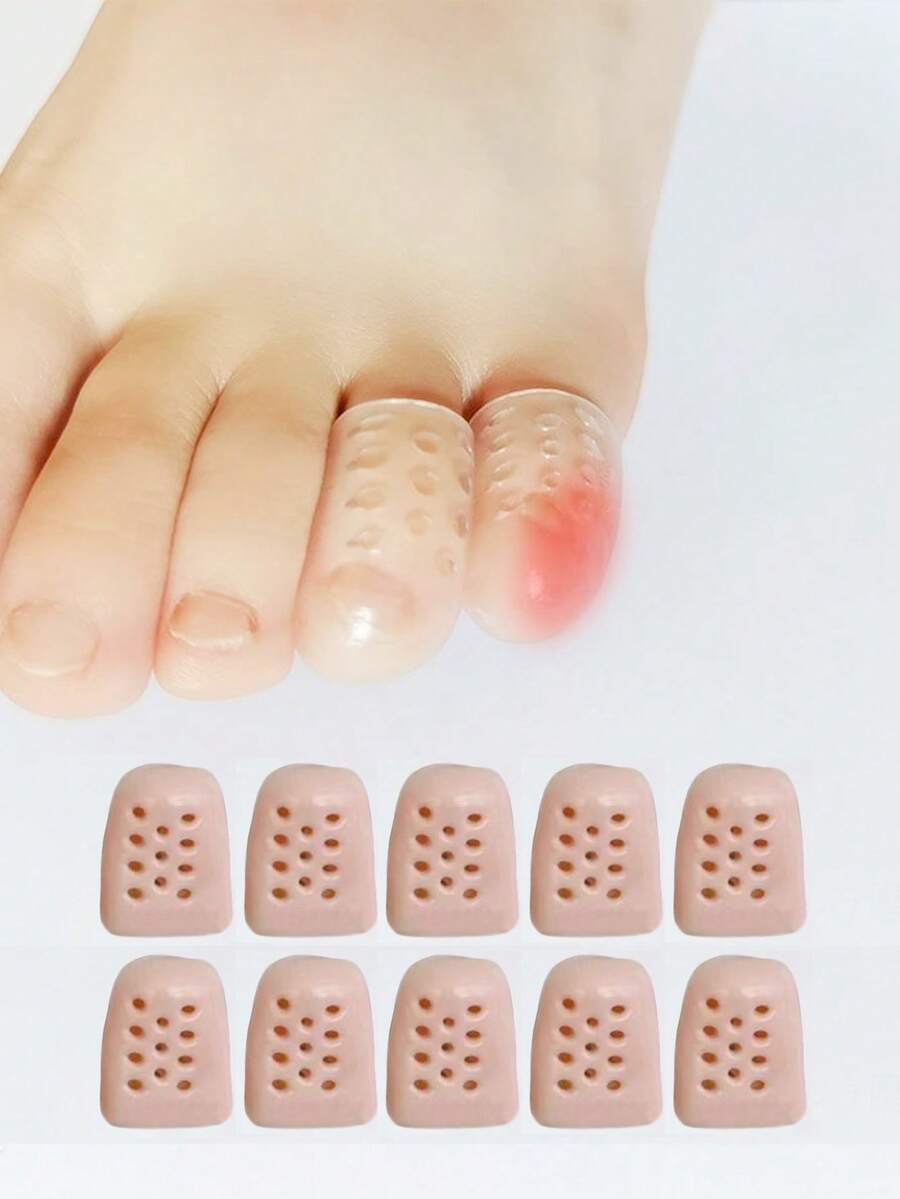 杏色矽膠腳趾保護套 防摩擦腳趾套 矽膠腳趾帽 超薄腳踝保護套 手指防摩擦保護套