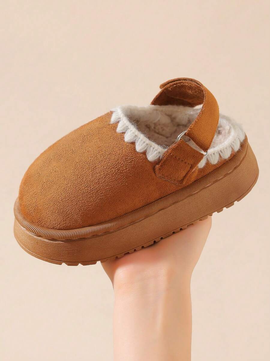 نعال أطفال بحزام خلفي وخطاف وحلقة مانع للانزلاق، نعال منزلية ناعمة للأولاد والبنات، مناسبة للارتداء في الخارج - بني فاتح - مشاهدة 1