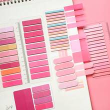 8 Styles Combination 1 Set Multi-Shape Index Labels PET Semi-Transparent Pink Series Sticky Notes Marker Tabs Student Textbook Record Tabs Reading Book Memo Stickers School Supplies Back To School Ultra-Thin Index Tabs - one-size - View 9