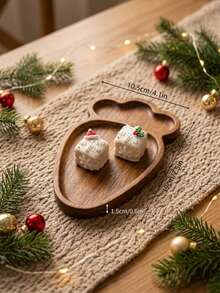 1pc Acacia Wood Tray, Multi-Functional Rustic Style Snack Plate, Appetizer Platter, Meat Board, Serving Bowl, Suitable For Kitchen Countertop, Coffee Table And Home Decor. Perfect For Serving Snacks, Desserts And Fruits - Suitable For Christmas, Easter, Halloween, Back To School, Great Choice For Home Decor And Gift Giving - View 11