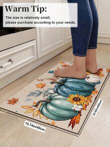 1/2pcs Thanksgiving Pumpkin Pattern, Vintage Diatomaceous Earth Mat, Super Absorbent, Non-Slip, Perfect For Bathroom, Kitchen And Dining Room, Quick Drying, Perfect Gift For Home Decor And Bathroom Mat, Thanksgiving Holiday Gift! - Multicolor - View 14