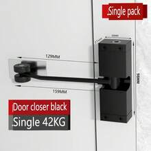1入家用自動門關閉器，可調節緩衝力，適用於輕量門 - 方形黑色 - 查看 2