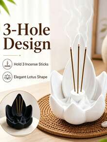 1pc Lotus Aromatherapy Base, Creative Lotus Shaped Incense Burner, Home Fragrance Decor, Helps Regulate Mood And Purify Air, Suitable For Living Room, Bedroom, Room, Desktop Decoration, Dorm Storage, Home Decor, Wedding, Essential Fragrance Tool - A - View 9