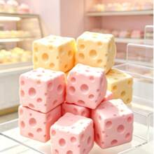Mainan Edukasi Keju Besar TPR Pink & Cheese Pink Slow Rebound, Keju Squishy, Squishy Pangsit, Fidget, Squishy / - MultiWarna - View 4