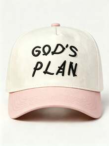 1pc Men Hats Two-Tone 'GOD'S PLAN' Embroidered Hats For Men, Adjustable Design, Perfect For Parties, Travel, Outdoor Activities, And Sun Protection - Multicolor - View 14