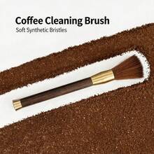 Wood‑Handle Coffee Brush, 1 Pack Random Color, Natural Soft Bristles Espresso Grinder Cleaning Brush For Home Barista Coffee Tool - Multicolor - View 3
