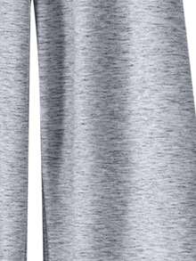 Girls And Teens Gray Crew Neck Sweatshirt With Creative Letter Combination Graphic Paired With Gray Wide Leg Pants, Fashionable And Versatile, Minimalist Yet Stylish Design Makes It An Ideal Choice For Casual Daily Wear, Especially Suitable For Autumn And Winter - Grey - View 7