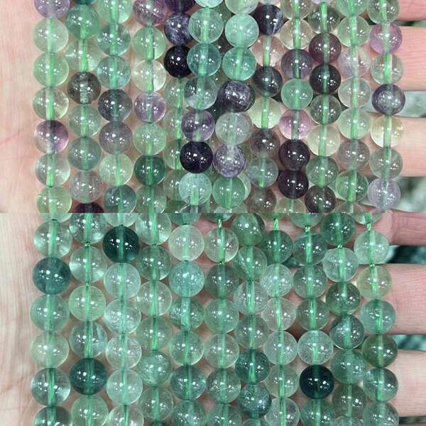 15" Natural Rainbow Fluorite Round Beads 4-12mm, DIY Jewelry Accessories, Healing Gemstone For Chakra Balance, Loose Beads For Bracelet Necklace Making