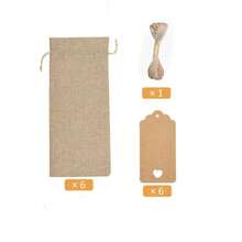 6/12pcs Drawstring Wine Bottle Gift Bags, Reusable, Includes Tags, Suitable For Birthday Party, Wedding, Christmas, New Year Decoration Party Supplies - Multicolor - View 14