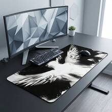 Angel Wings Pattern Extra Long Gaming Mouse Pad And Desk Mat Set, Non-Slip Durable Rubber Base, Smooth Surface Suitable For Computer Laptop Office Home, Abstract Art Decor, Back To School Supplies - A - View 5