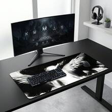 Angel Wings Pattern Extra Long Gaming Mouse Pad And Desk Mat Set, Non-Slip Durable Rubber Base, Smooth Surface Suitable For Computer Laptop Office Home, Abstract Art Decor, Back To School Supplies - A - View 2