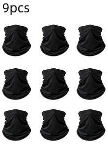 Set 9 buah Masker Wajah Olahraga Anti Angin dan Pendingin - 9 hitam - View 7