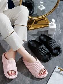 1 Pair All-Season Couple Indoor Home Bathroom Shower Soft Bottom Non-Slip EVA Slippers - Multicolor - View 3