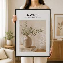 SURELIFE 1件現代極簡相框 A4 30x40cm 50x70cm 照片與海報框，壁掛或桌面式家居裝飾，適用臥室與客廳 - 黑色 - 查看 15