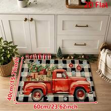 1/2/3pcs Christmas Theme Kitchen Rugs, Flannel Kitchen Mats, Soft Comfortable Absorbent Non-Slip Machine Washable With Non-Slip Backing, Multi-Functional Home Floor Mats For Doorway, Living Room, Patio, Bedroom, Kitchen, Dining Room, Laundry Room, Bathroom, Entryway, Holiday Christmas Decor Mat - Multicolor - View 14