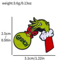 The Grinch 1pc Christmas Brooch, Cartoon Monster Badge, Holiday Lapel Pin, Suitable For Bags And Clothing, Gift, Halloween Costume - Multicolor - View 10