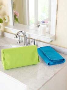 Portable Makeup Bag, Waterproof Toiletry Bag, Foldable Hanging Storage Bag, Large Capacity Travel Bag, Suitable For Cosmetics And Toiletries, Perfect For Vacation, Travel, Business Trips, Unisex Storage And Organization, Essential For Travel Cruise, Back To School Season - Black - View 4