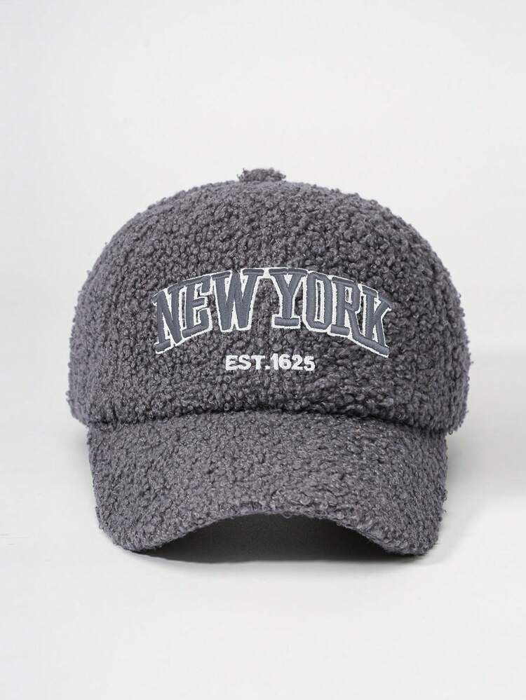 1pc Unisex Embroidered NEWYORK Teddy Fleece Baseball Cap, Adjustable Casual Outdoor Hat - Baseball Cap - View 21