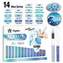 Flysea New Colorful Series 14pcs/Box, Vibrant Macaron Dopamine Gray Blue Green Brown And Other Professional Acrylic Marker Pens, New Free Ink System, Multiple Color Combinations Available, Newly Launched, Better Quality, Smoother Writing Experience, Designed For Professional Artists - Sets - View 20