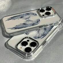 Y2K時尚可愛閃粉暗黑天使翅膀保護手機殼，適用於 17 Pro Max 17 Pro 17 16 Pro Max 16 Pro 16 15 Pro Max 15 Pro 15 14 Pro Max 14 Pro 14 13 Pro Max 13 Pro 13，復古少女風防震軟背蓋 - 彩色 - 查看 2