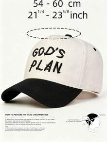 1pc Men Hats Two-Tone 'GOD'S PLAN' Embroidered Hats For Men, Adjustable Design, Perfect For Parties, Travel, Outdoor Activities, And Sun Protection - Multicolor - View 10