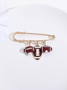 1pc/2pcs Sports Style Soccer & Football Pendant Brooch Backpack Pin Anti-Slip Collar Pin Waist-Cinching Clothing Accessory Gift For Sports Enthusiasts - Multicolor - View 9