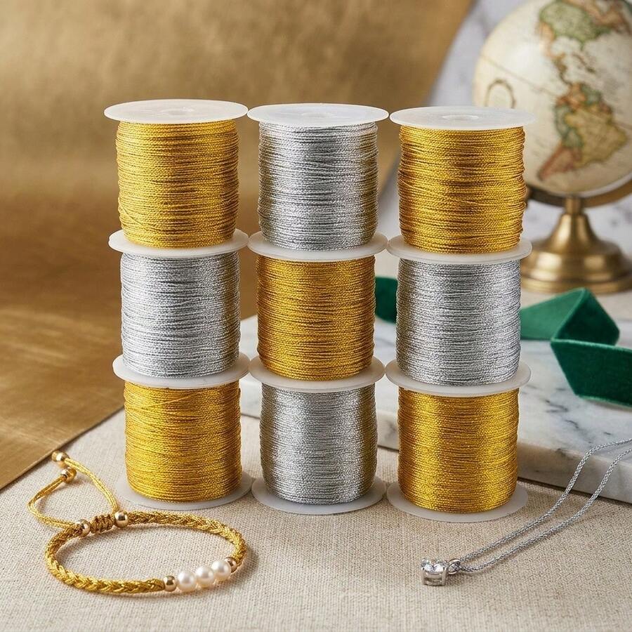 DIY金屬珠，適用於製作髮夾、珠寶編織、造型、花卉金屬線纏繞、線藝手工
