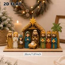 2D Flat, Christmas Eve, Decorative Sign, Party Decoration, Perfect Holiday Gift, Home, Religious Theme, Prayer, Desktop Office Ornament, Christmas, Halloween Decoration, Suitable For All Occasions, Vintage, Decorative Sign, Halloween Decoration, Halloween Home Decor, Halloween, Christmas Decoration - Upgraded Version - View 2